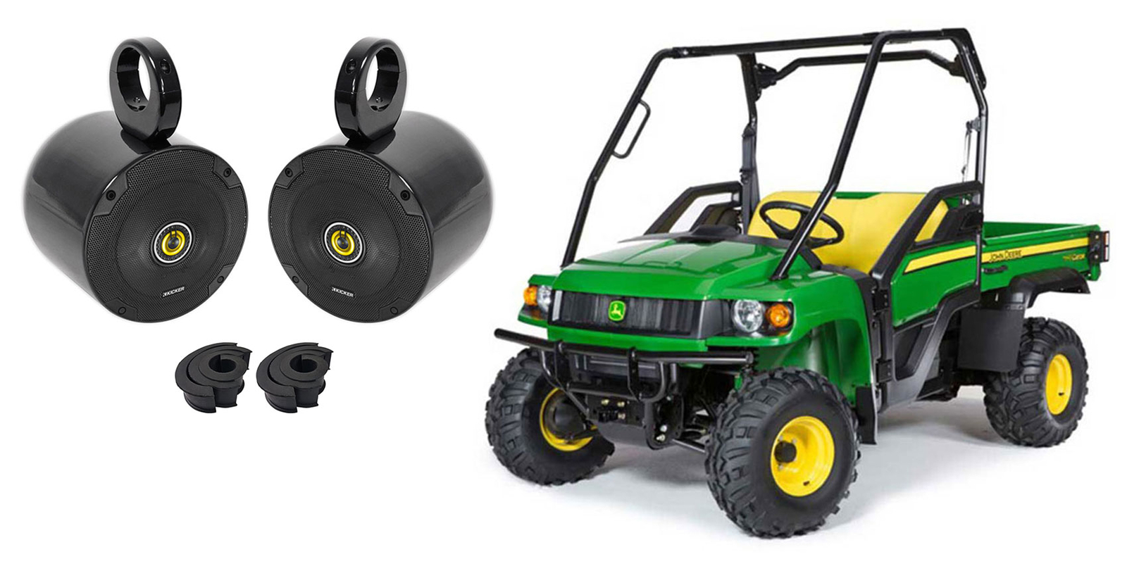 Колонки Kicker 65 Rollbar Rollcage Tower мощностью 600 Вт для John Deere Gator XUVRSX 27890₽