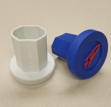 Rocket Mesh Lacrosse TapeSaver Butt End/ End Cap 2-Pack White/Royal Blue 