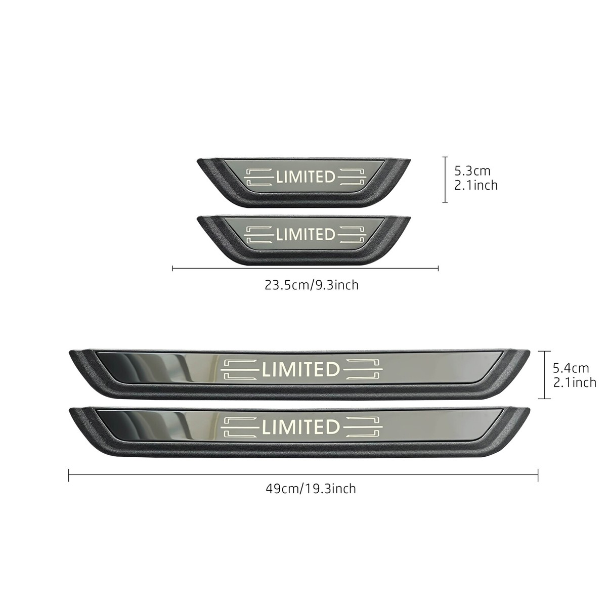 Carhanson Black Door Sill Scuff Plates For Subaru Crosstrek (Front & Rear, 4-Piece Set)