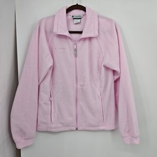 Columbia Fleece Jacket Youth 18 20 Pale Pink Full Zip