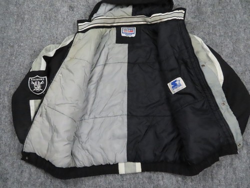 Vintage Oakland Raiders STARTER Jacket Mens XL Black Pro Line NFL Las Vegas - Picture 2 of 15