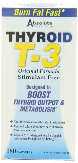 Absolute Nutrition Thyroid T-3 Radical Metabolic Booster, 180 Capsules (885810123930)
