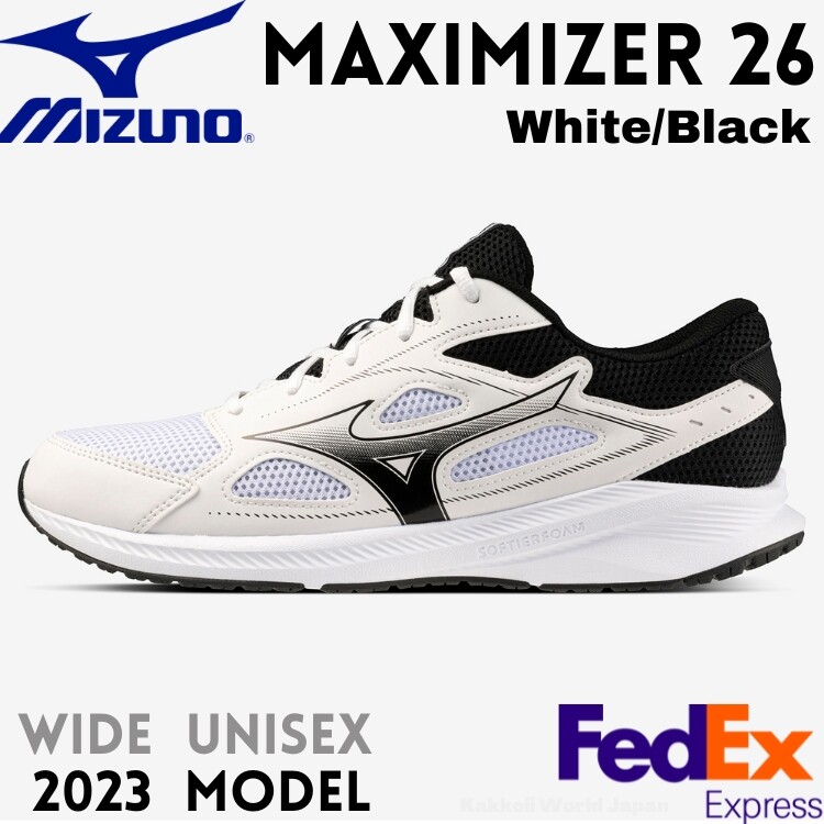 Mizuno Running Shoes Maximizer 26 White/Black K1GA2400 02 WIDE