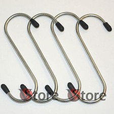 4 Ganci a Esse Cucina Acciaio Appendi Porta Mestoli Utensili Per Barra Gancetti
