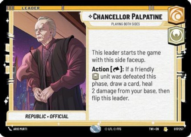 Chancellor Palpatine - Playing Both Sides #017/257 Star Wars Unlimited Twilight