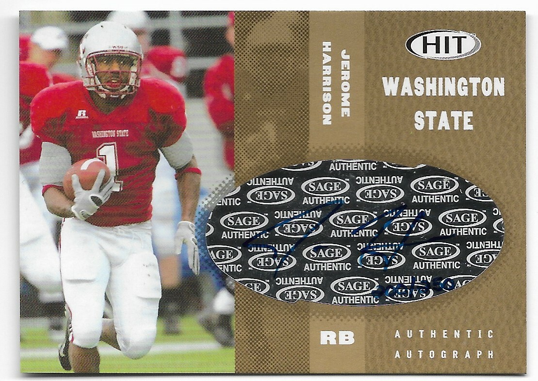 2006 SAGE HIT Autograph Gold /250 Jerome Harrison #41 Washington St. Numbered RC