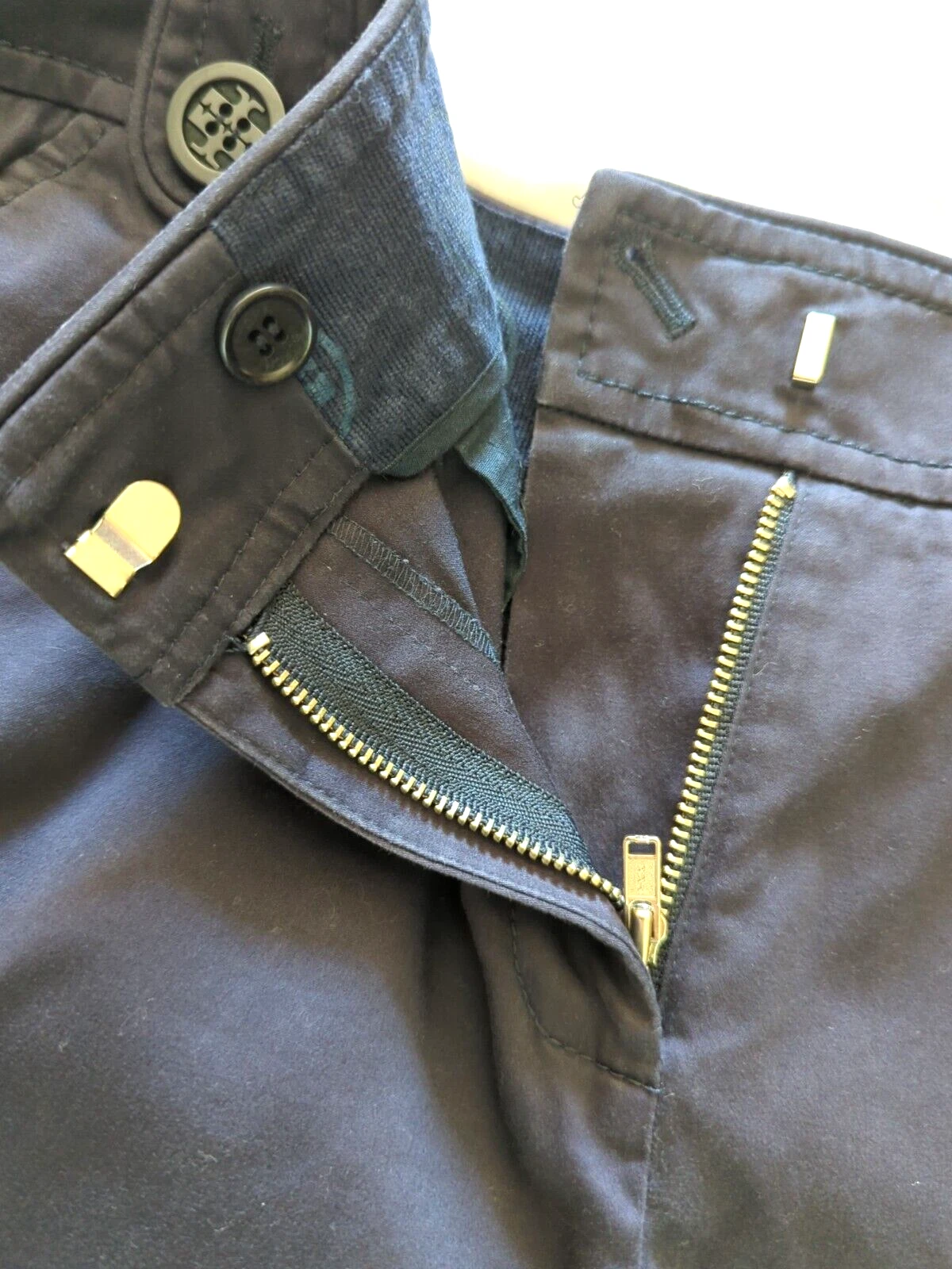 Tory Burch pantalone donna nero taglia 6 bottoni RN#111395