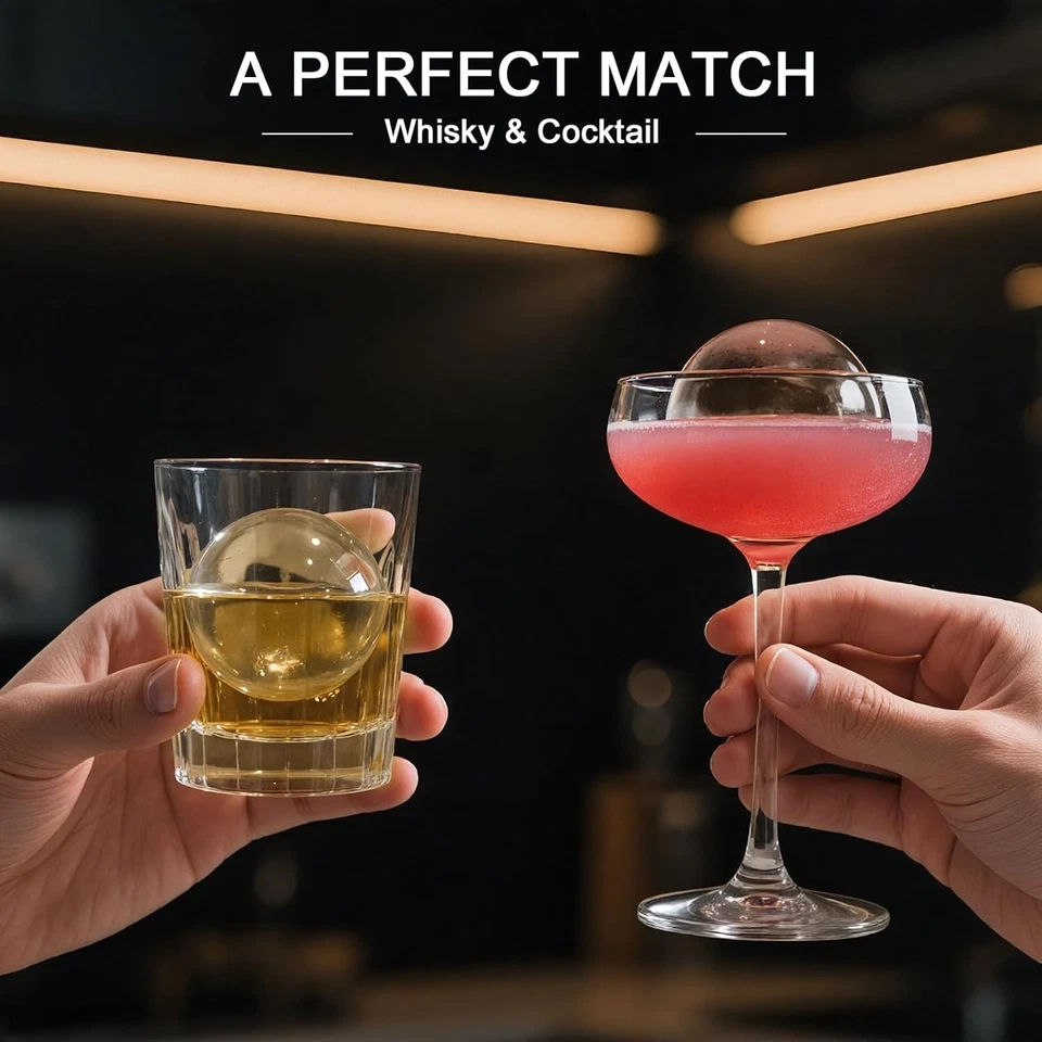 Máquina de cubitos de hielo transparente, máquina de bolas de hielo transparente grande de acero inoxidable de 2,5 pulgadas Foto 3 de 4