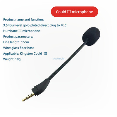 Replacement Microphone for Kingston HyperX Cloud 3 Headphone