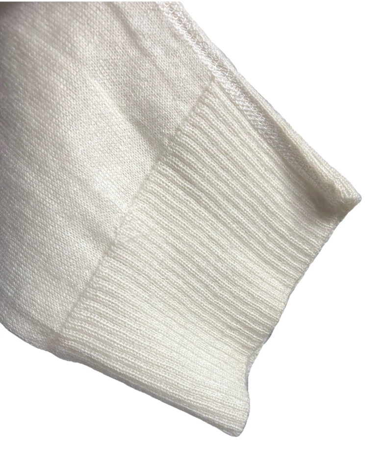 Suéter Three Dots Ligero 100% Cachemira Cuello en V Crema Talla Pequeña Foto 4 de 4