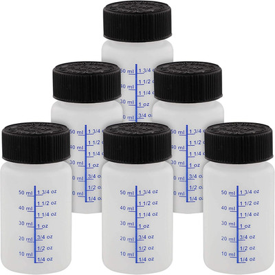 2-Ounce Paint Touch-Up Bottles with Safety Lids (6 Pack), Mixing Ball, and Appli