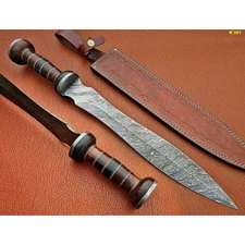 Custom Handmade Damascus Steel Blade Roman Gladius Sword | Hunting Sword Camping