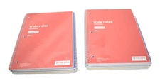 Just Basics Spiral Notebooks 1 Subject Wide Ruled 70 Sheets Assorted Lot of 12