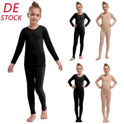 DE Mädchen Thermounterwäsche Thermo Warm Winterhemd Hauskleidung Set Nachtwäsche