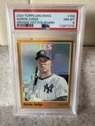 2024 Topps Archives Aaron Judge #162 Orange Hot Foilboard Serial #7/15 PSA 8! 🔥