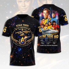 Star Trek 60th Anniversary Shirt 1966-2026 All Over Print Galaxy T-Shirt Unisex