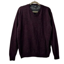 Nordstrom Men's Shop Size XXL 100% Cashmere V-Neck Sweater Burgundy