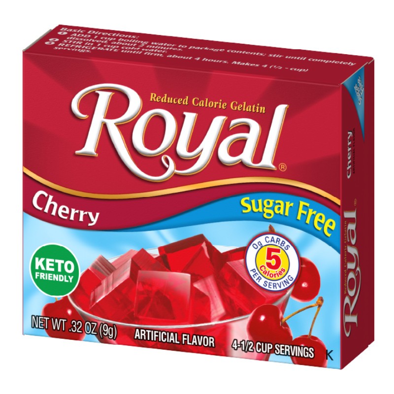 6x Royal Sugar Free Gelatin Cherry Mix Dessert Snack Fruit Flavor Bulk New 32oz 2390₽