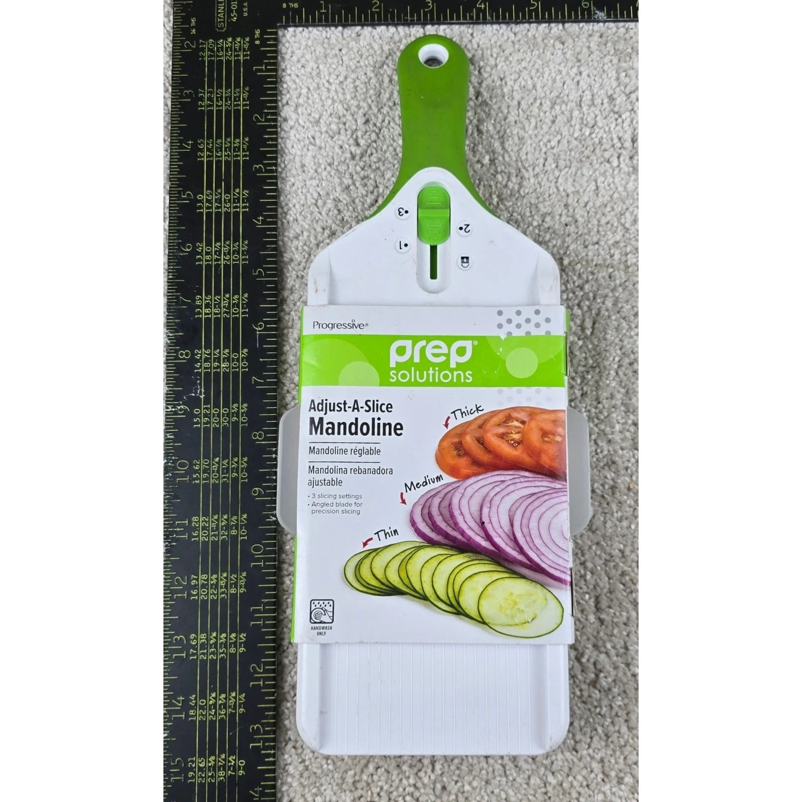 Progressive Prep Solutions Adjust-A-Slice Mandoline White Green Kitchen