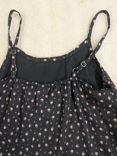 Abercrombie Kids Black Floral Dressy Lined Adjustable Straps Tank Size 13/14 LN! - Picture 3 of 3