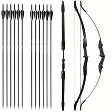 57 in Archery Recurve Bow Set 30lb/40lb Right Left Hand w/ 12X Fiberglass Arrows