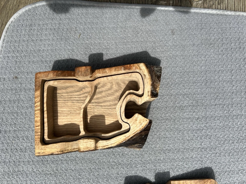 Caja rompecabezas de madera aspecto vintage tallada a mano en 2016 Foto 4 de 4