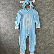 Disney Lilo  Stich Winter Sleepwear Kids 7/8 Zip Up Blue NWOT