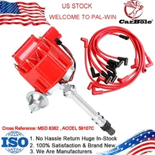 65K HEI Distributor & Wire For Chevy Chevrolet SBC V8 283 396 400 427 9000RPM