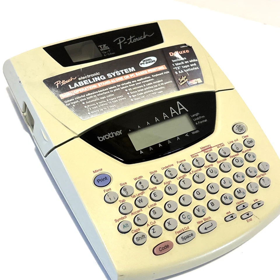 Brother P-Touch PT-2400 Dual Operation Electronic Labeling System Tested Working - Image 3 of 4