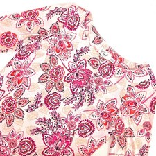 Eliza J Floral Border Print Dress Womens 8 Paisley Half Sleeve Boho Chic Preppy