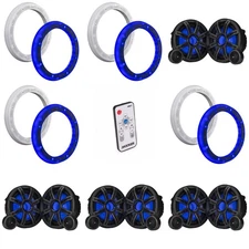 Kicker (4 Pair ) 51MSS84 8" Component LED Premium Marine Speakers & 51KLSR88 ...