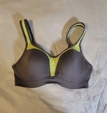 Wacoal Contour High Impact Underwire Sports Bra 853209 32D Gray Yellow Coolmax
