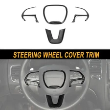 Carbon Fiber Steering Wheel Cover Trim For Dodge  Durango Challenger Charger 15+