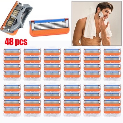 48X For Gillette Fusion Blade Refills Compatible For Gillette Fusion 5 Proglide