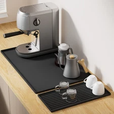 Golener Silicone Coffee Mat Set - 24" x 16" Coffee Bar Mat for Countertop Kit...