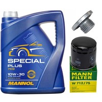 MotoröL Filter Set Mannol 10W-30 5 Liter + Schraube FüR Opel Omega B Caravan