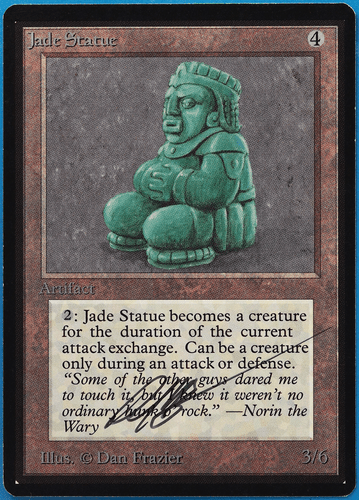 Jade Statue Beta NM Artifact Uncommon SIGNED MAGIC CARD (ID# 504650) ABUGames - Picture 1 of 2