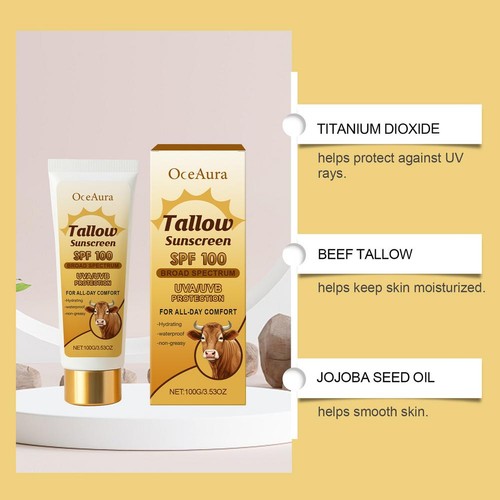 Beef Tallow Sunscreen - SPF 30+ Natural Beef Tallow Sunscreen for Face & BodyAu- - Picture 10 of 17