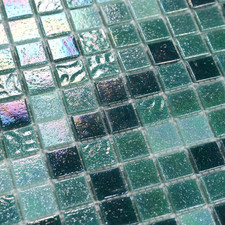   Iridescent Glass Mosaic Tile for Bathroom, Pool, Kitchen Backsplash, Shower, O