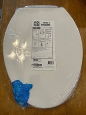 Kohler Highline Elongated Grip Tight Bumpers, Soft Close Toilet Seat in White