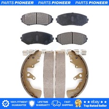 Front Rear Semi-Metallic Brake Pads Drum Shoes Kit For 06-08 Suzuki Grand Vitara