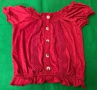 Women's Tahari Peasant Blouse / Shirt - Size 12 - Red