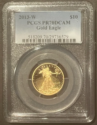 2013-W American Eagle $10 GOLD PCGS PR70 DCAM : Coin 1/4 Oz Bullion : 10159