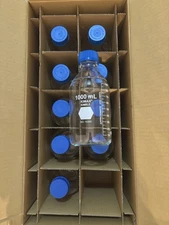Case Of 10 Kimble Kimax 1000 mL Media Storage Bottle w/ GL45 Cap NEW! 143951000