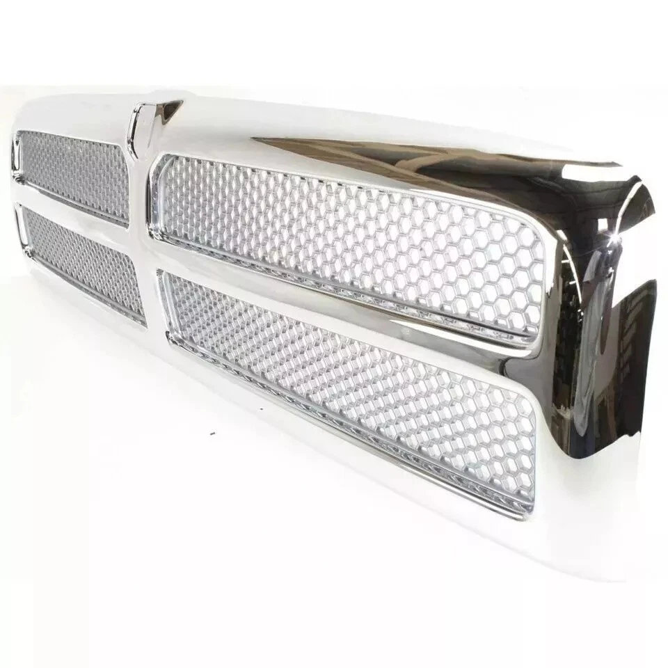 Fits 1994-2002 DODGE RAM 1500 2500 3500 New Front Chrome Grille + OEM Emblem 2PC Foto 4 de 4