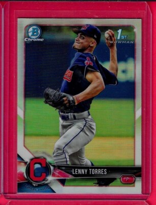 LENNY TORRES 2018 Topps 1st Bowman Draft Chrome REFRACTOR BDC-8 Indians