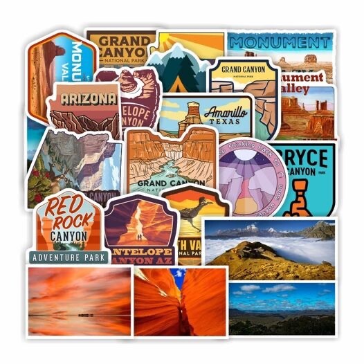 Swothwest Sticker National Park Southwest and Desert Stickers/Decals 50 Assorted Free ...