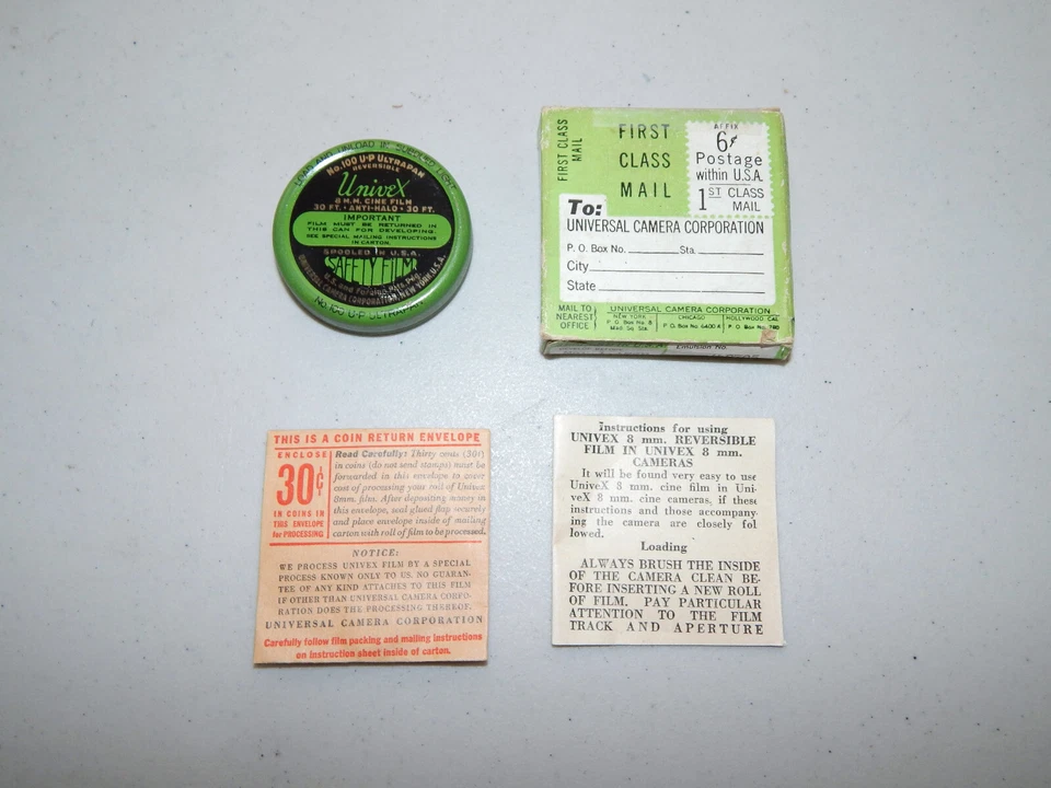De Colección Univex Universal Camera Corp Ultrapan 8mm Lata con Instrucciones y Caja ¡SIN PELÍCULA! Foto 2 de 4