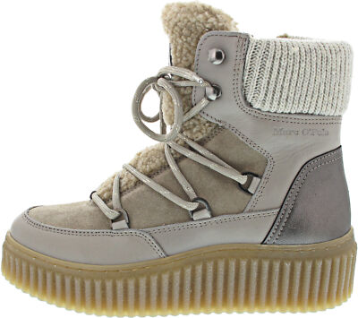 Marc O Polo Damen Schnürstiefel beige