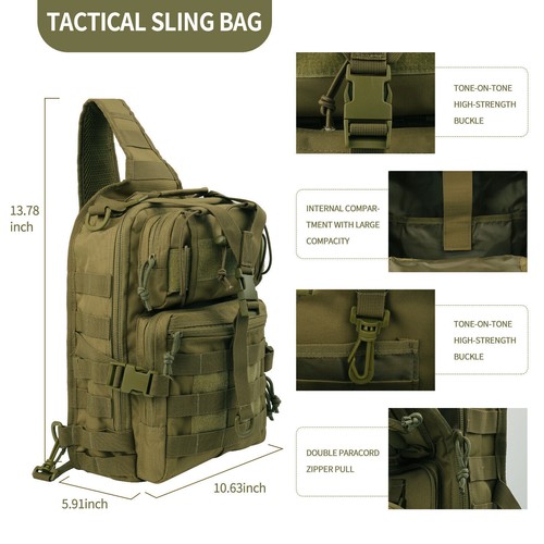 Paquete de Bolso de Cabestrillo Táctico Bolso de Rango Militar Rover Asalto Hombro Molle - Imagen 3 de 23